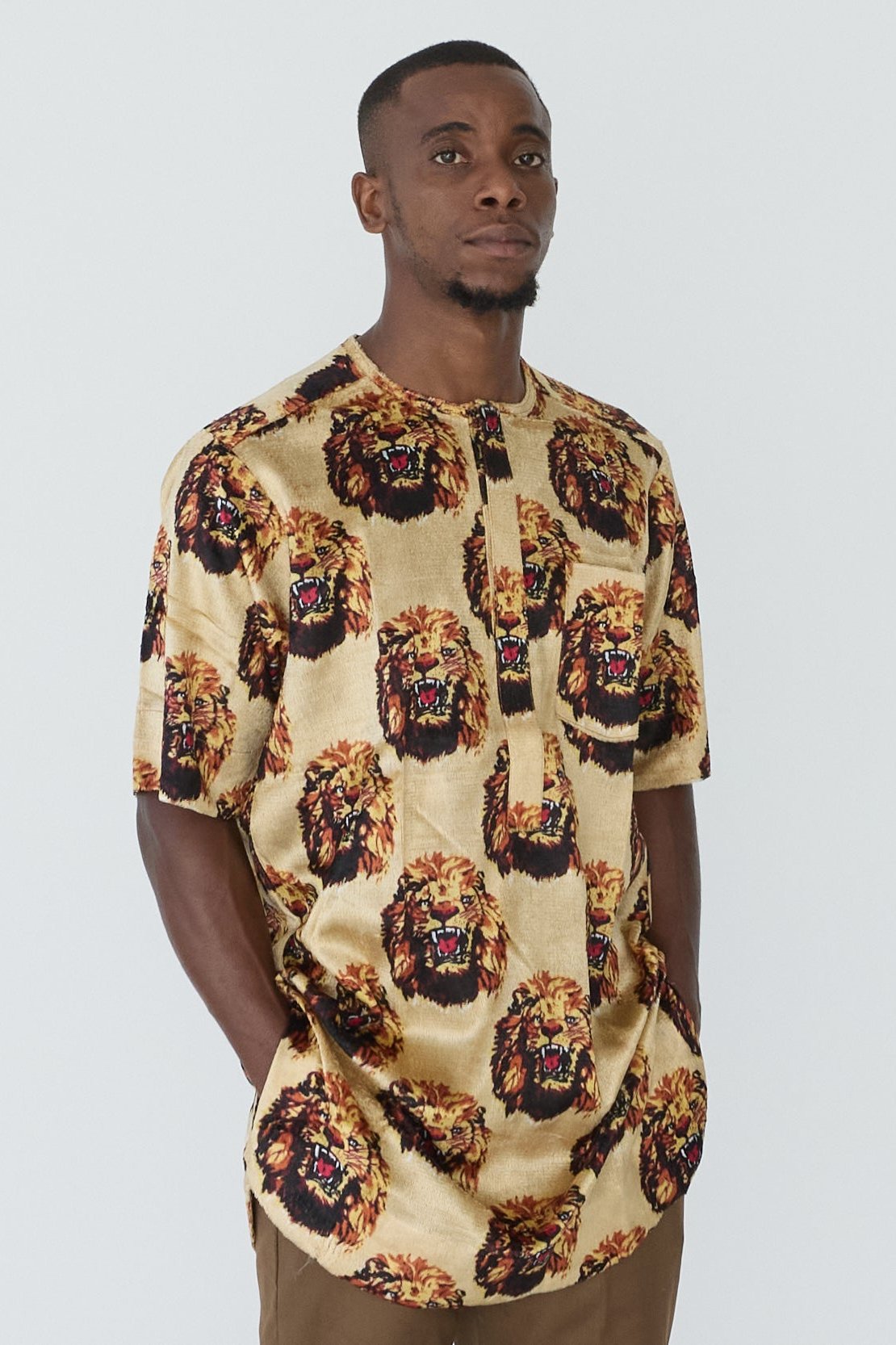 Short Sleeve Lion Head Top