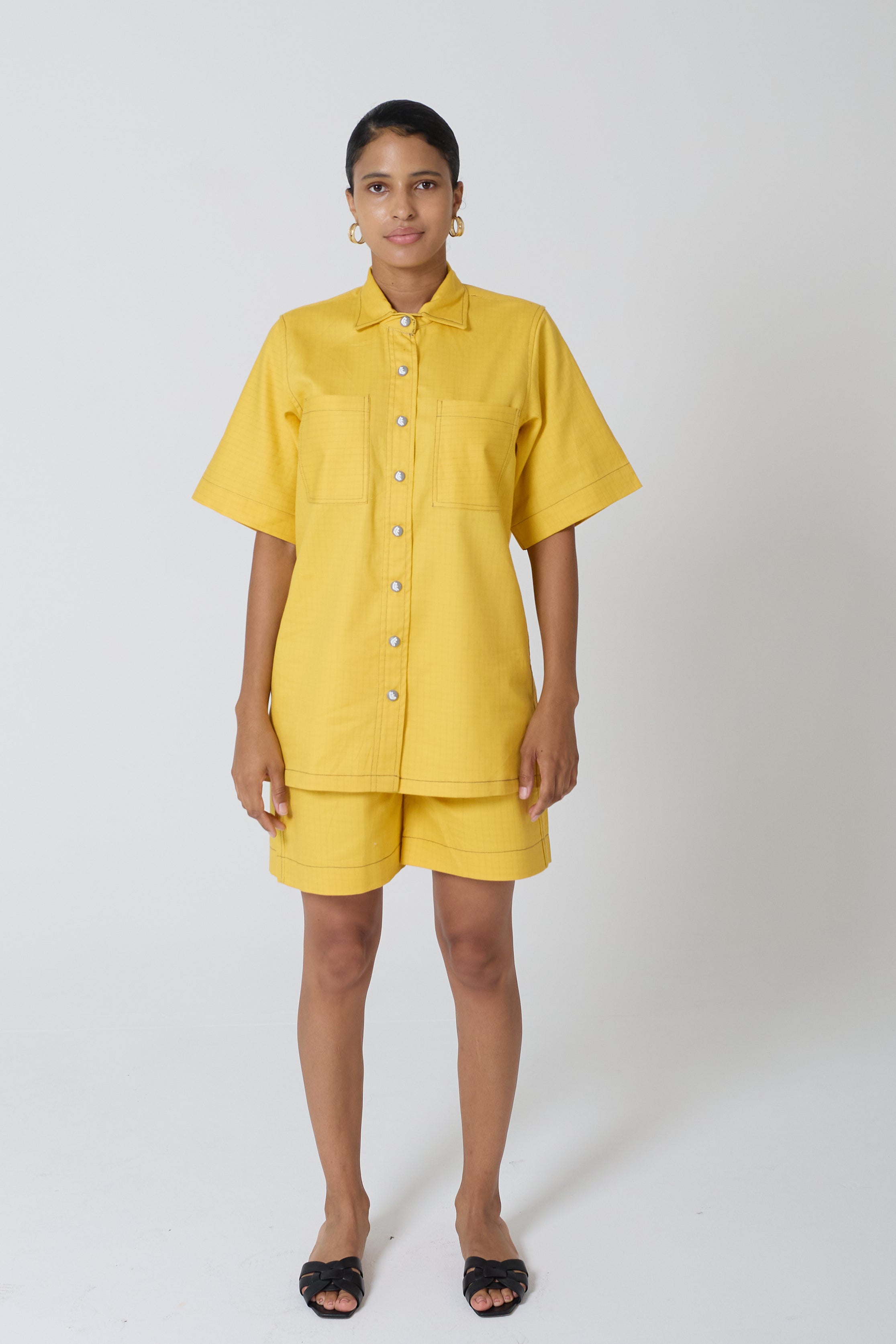 Button Down Collar Short-Sleeve Shirt