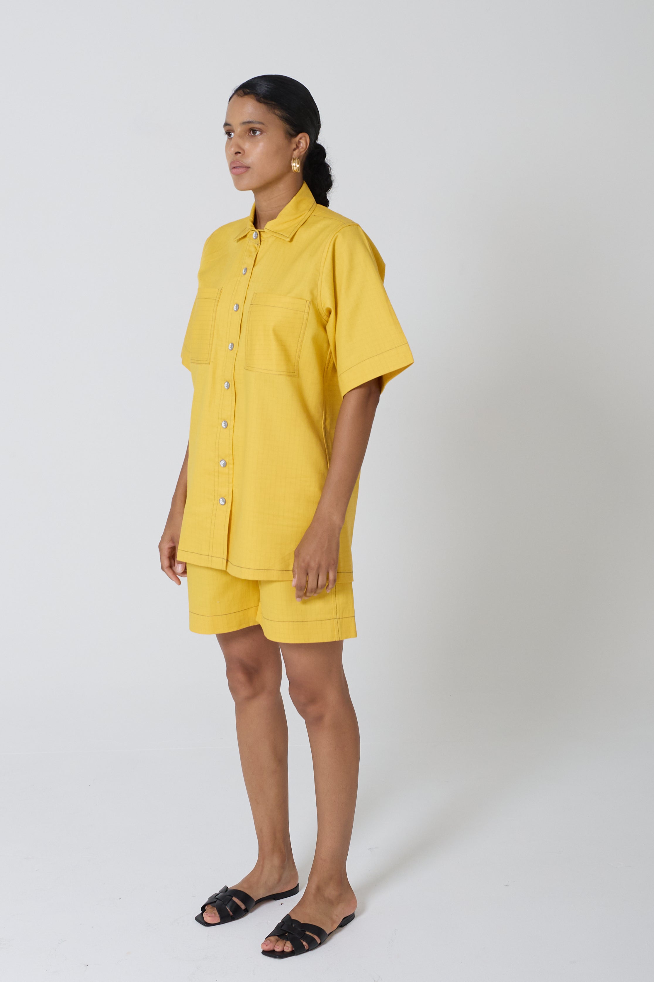 Button Down Collar Short-Sleeve Shirt