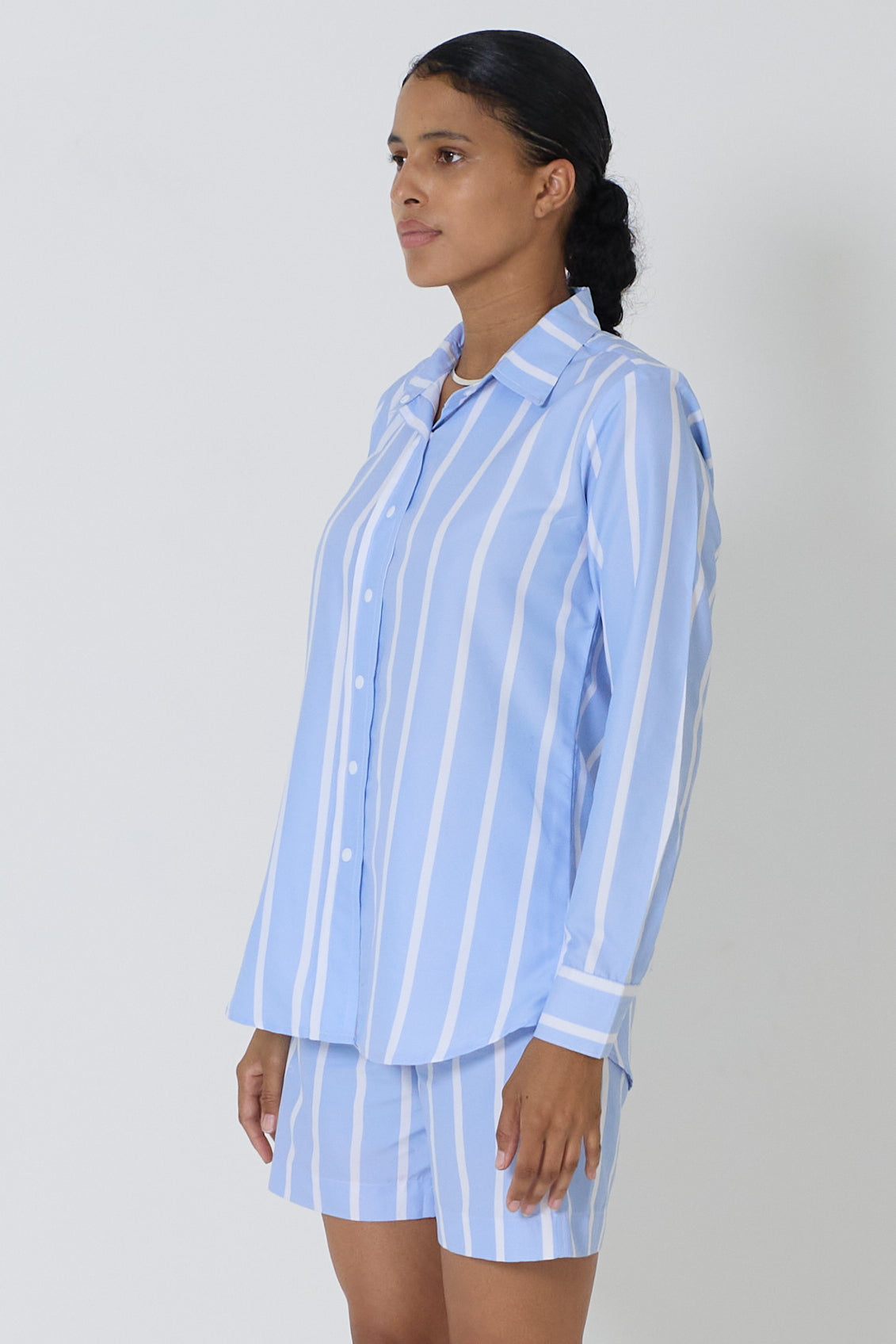 Button-Down Collar Long Sleeve and Short Set