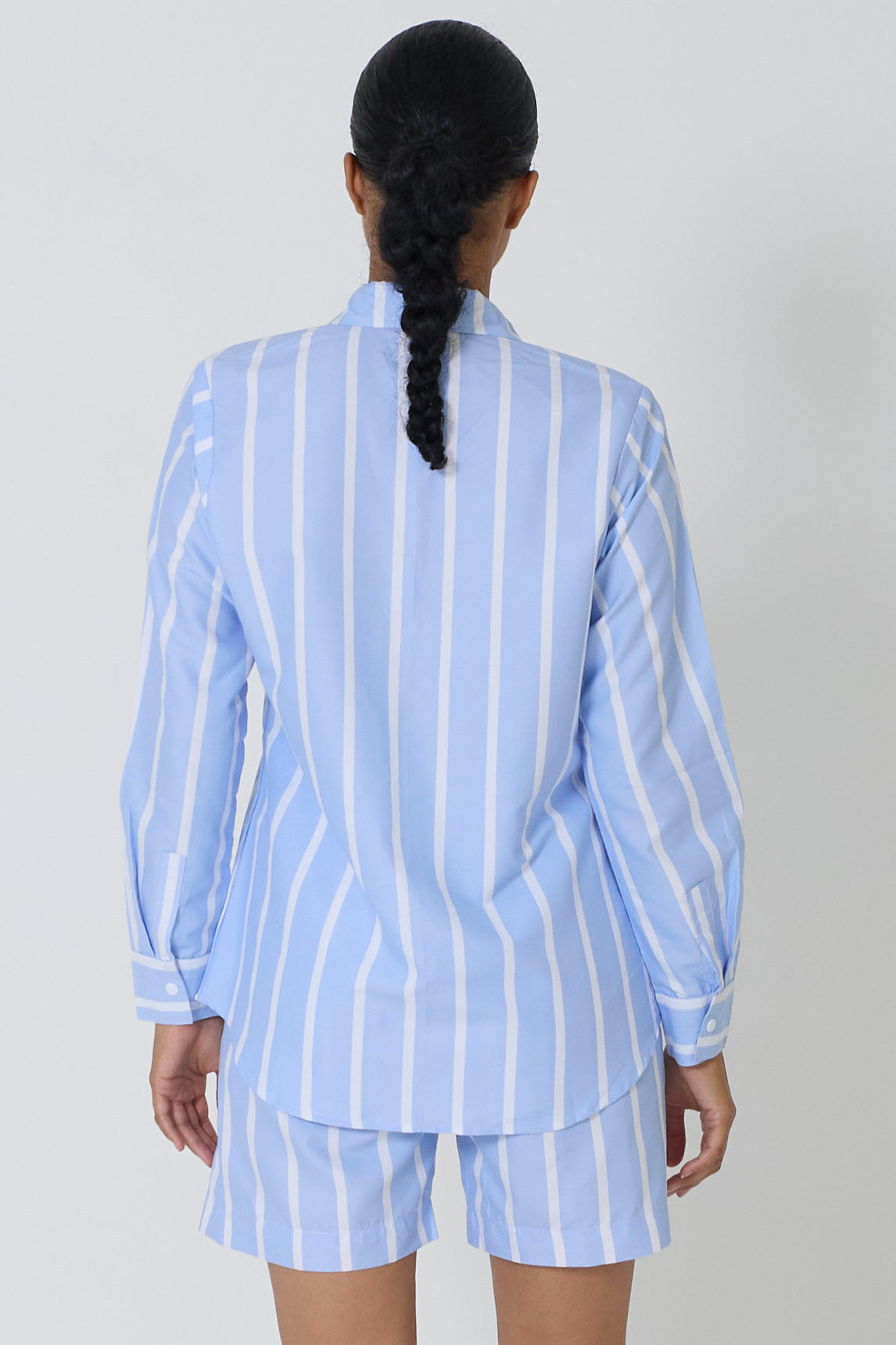 Button-Down Collar Long Sleeve and Short Set