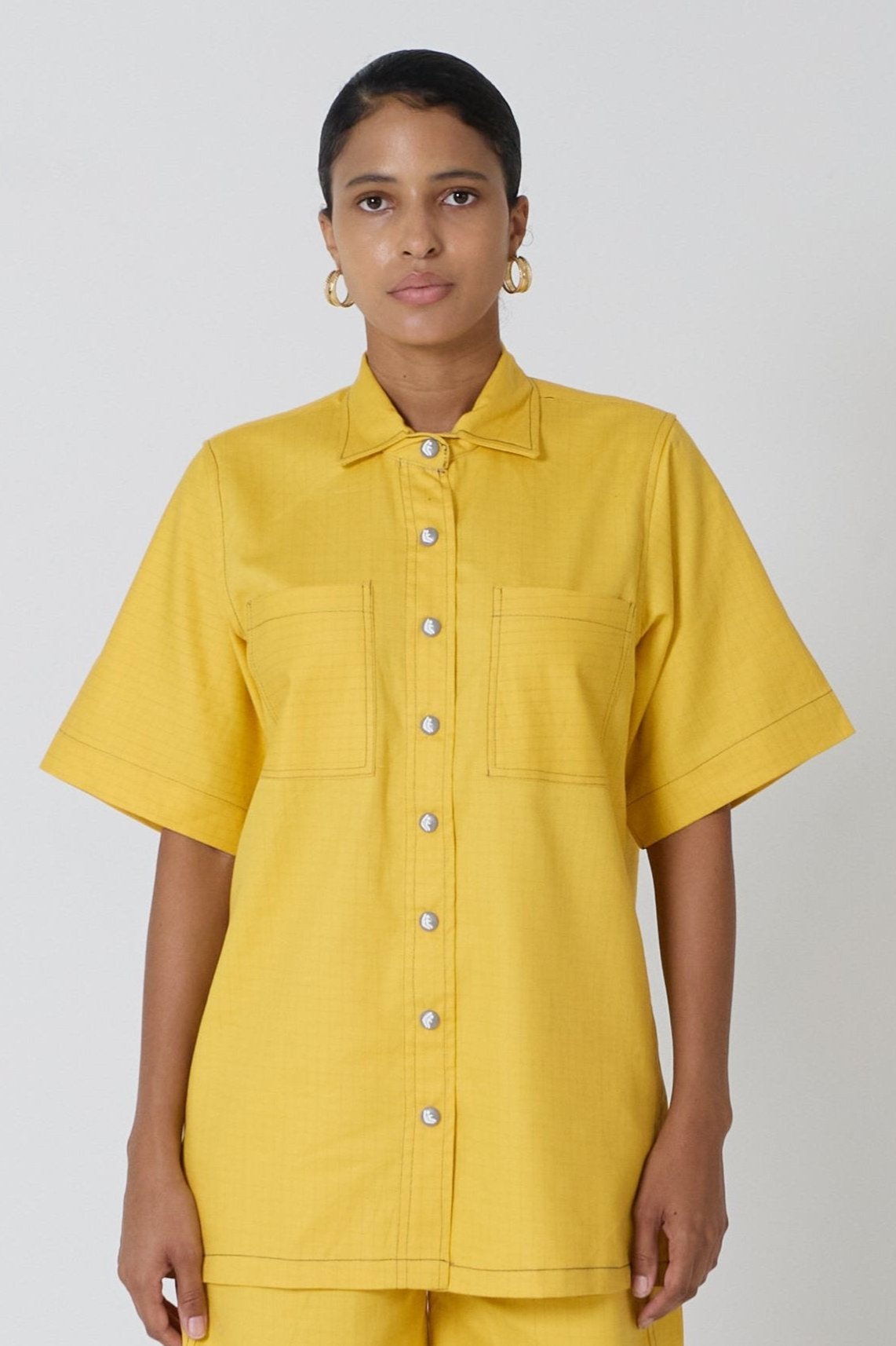 Button Down Collar Short-Sleeve Shirt