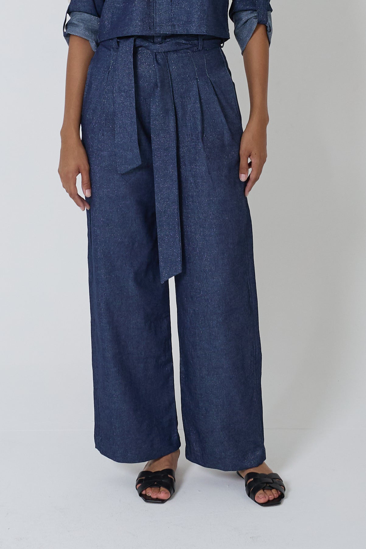 Women's Loose Pants with Rope Belt